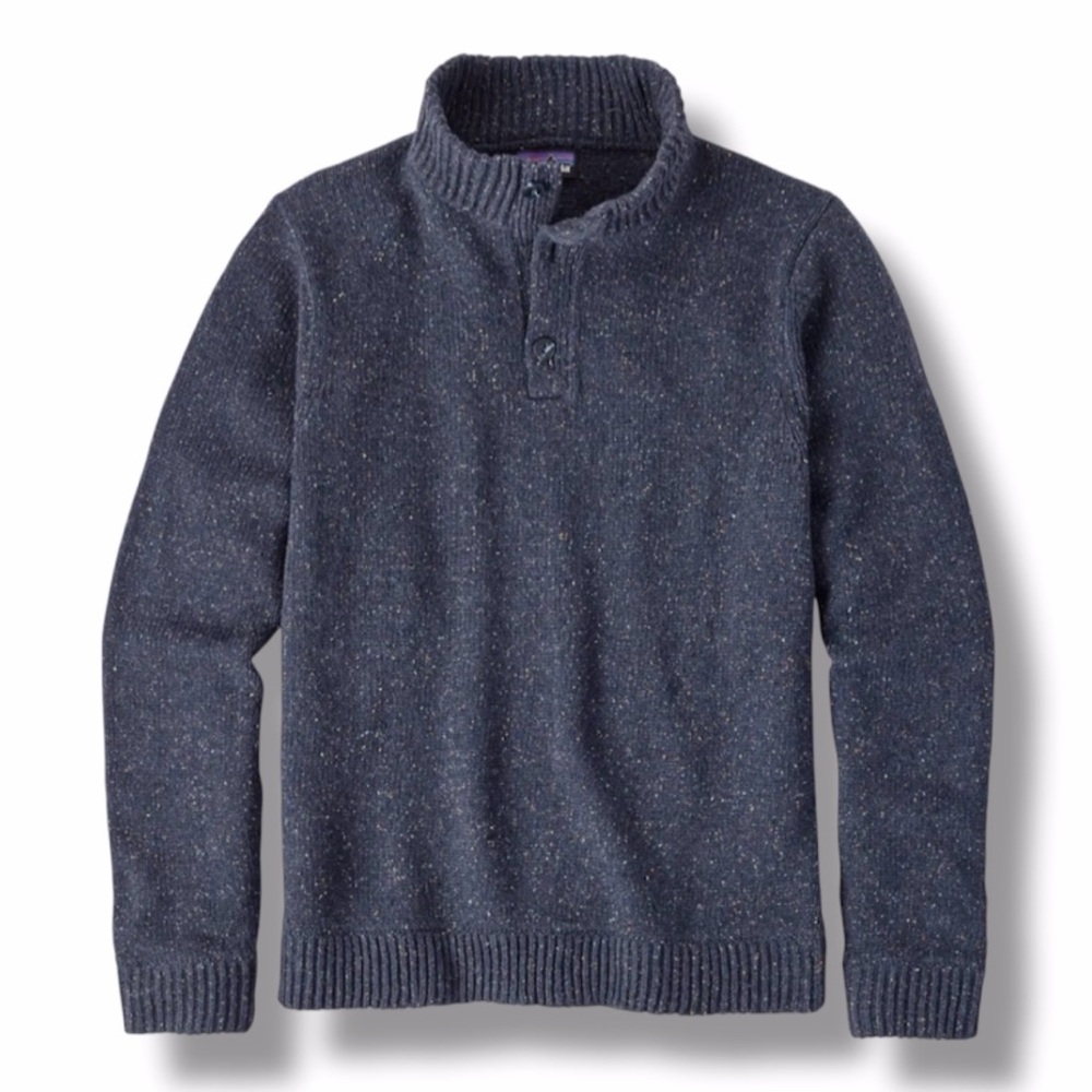 Patagonia Off Country Pullover Sweater Worn Wear Men’s Size Large Navy Blue